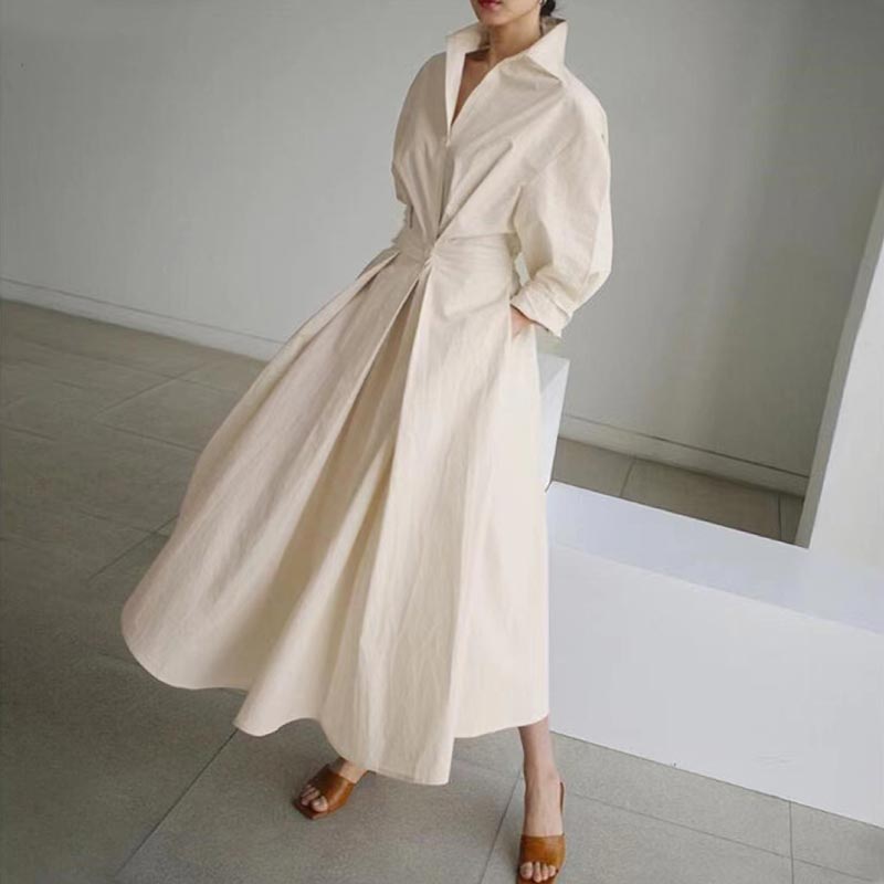 Esther - Elegant Cotton Shirt Dress – Timeless Sophistication for Spring