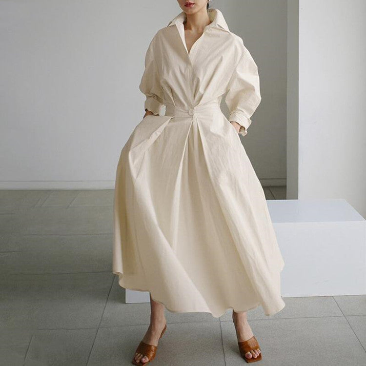 Esther - Elegant Cotton Shirt Dress – Timeless Sophistication for Spring