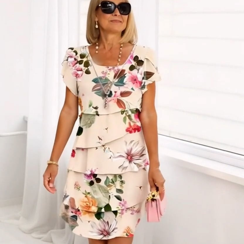 Grace - Floral Cascade Dress with Cascading Petals